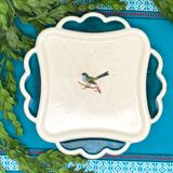 Dessert service in Petits Oiseaux slip, 9 plates