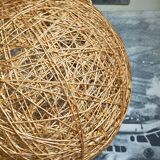 Lampshade suspension vintage wicker ball and natural string