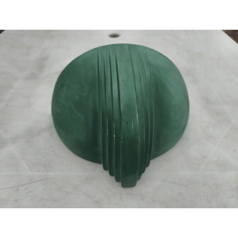 Art Deco wall light in green faience.