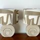 Pair of travertine lamps by Fratelli Mannelli