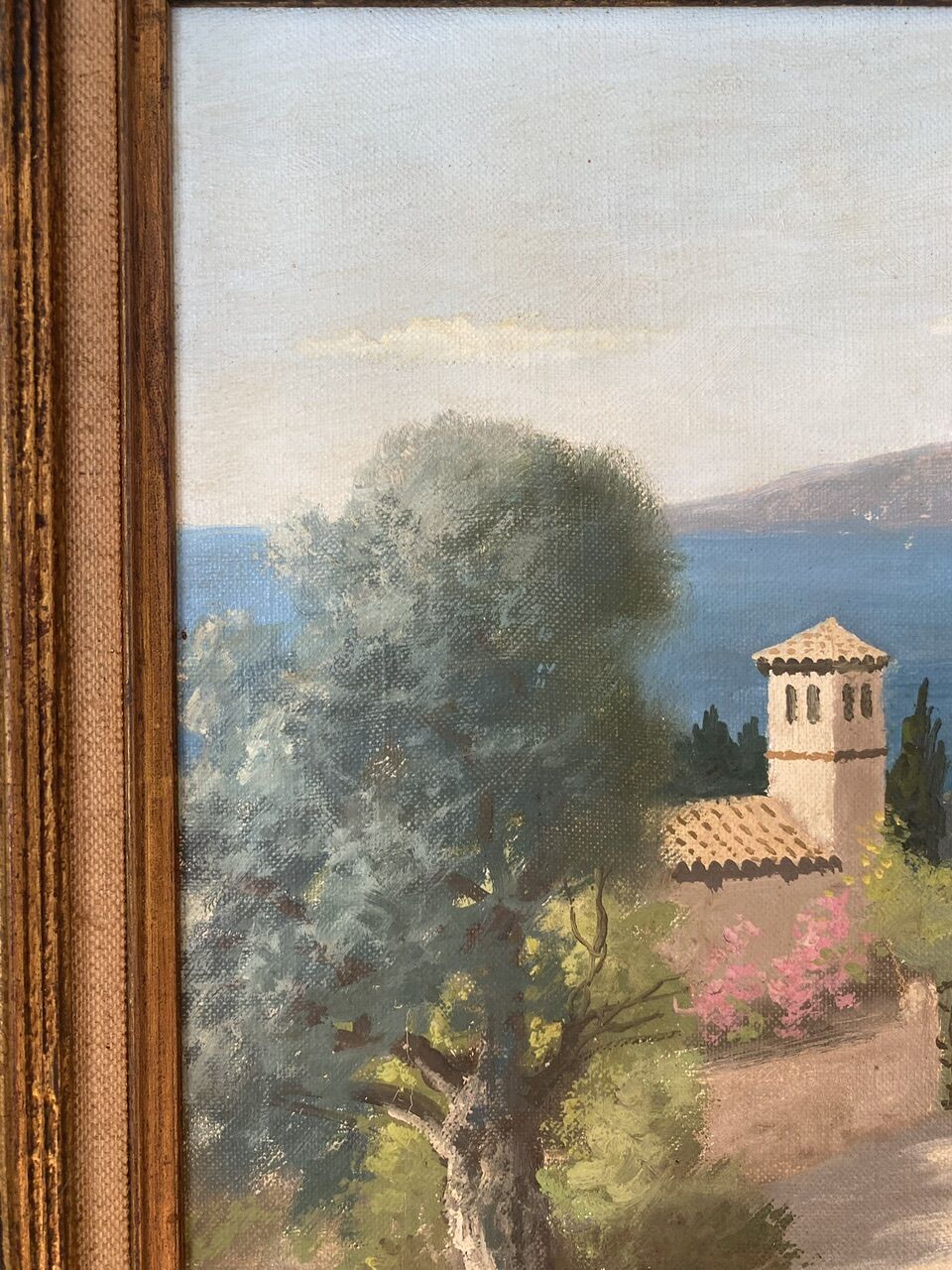 Tableau ancien, paysage provençal, signé, XXe siècle