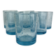 6 vintage blue bubble glass water glasses from Biot.