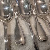 12 silver plated dessert spoons, goldsmith Ravinet Denfert shell