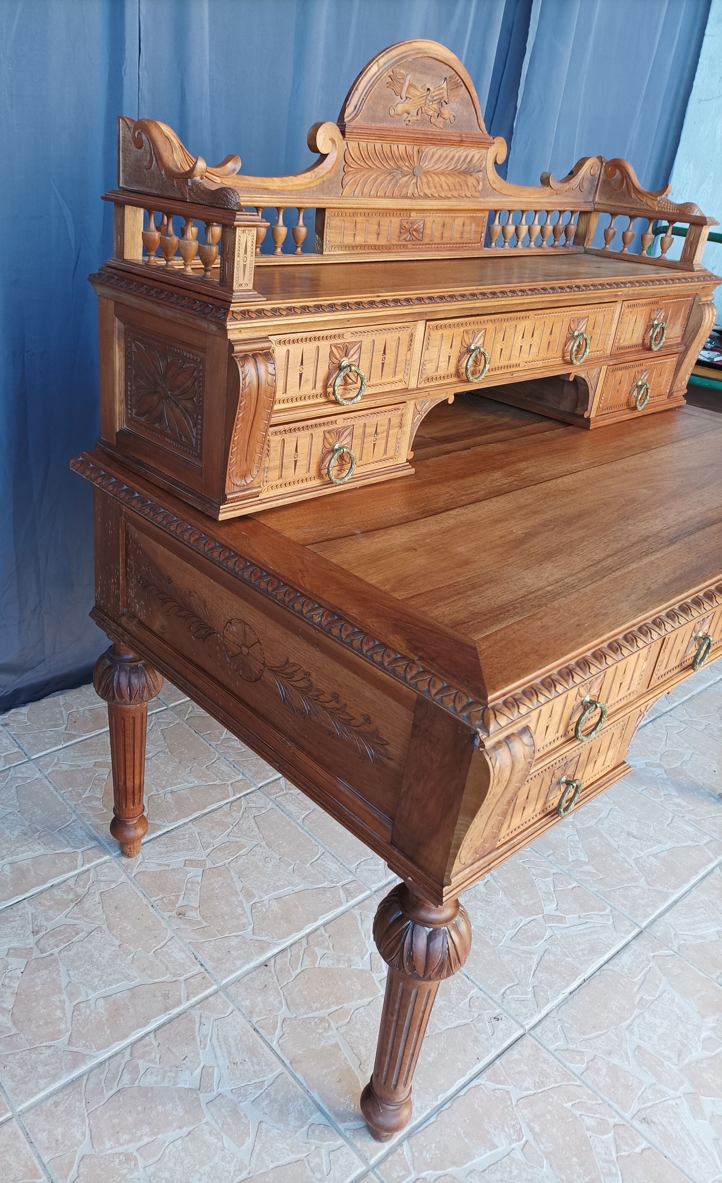 Louis XVI style walnut desk