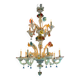 Venetian chandelier in multi-colored Murano glass, 11 light arms on two levels circa 1880