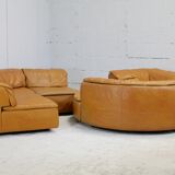 Leather modular sofa, 7 elements, 70s