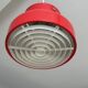 Red bumling pendant light - 70s suede