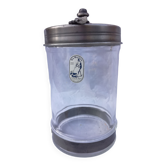 Bonbonnière en verre et étain