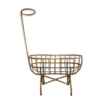 Vintage rattan cradle