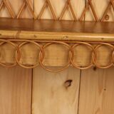 Pair of rattan wall shelves attributed to Audoux Minet