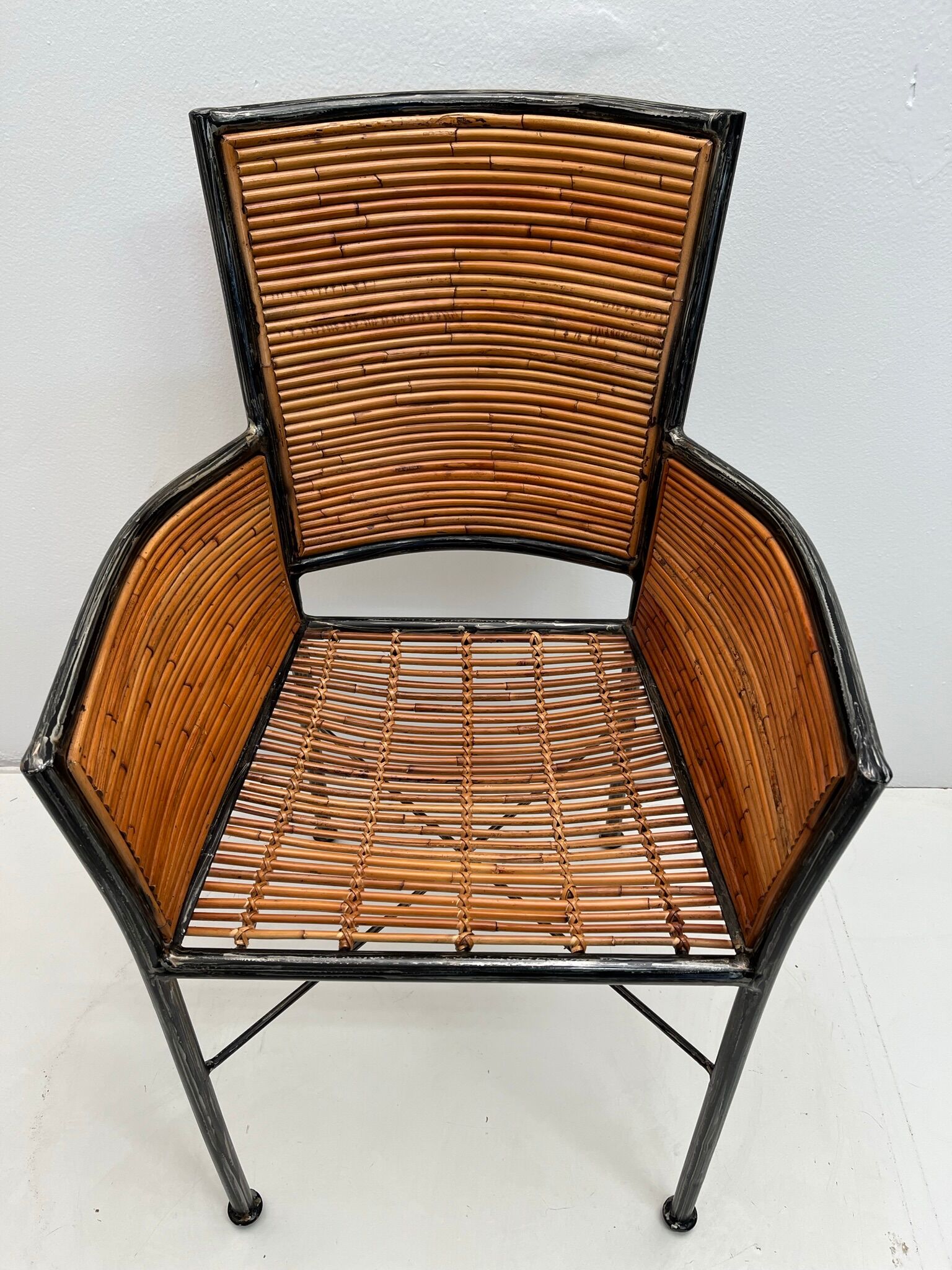 Bamboo and iron armchair