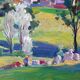 Countryside landscape oil on isorel by charley garry (1891_1973)