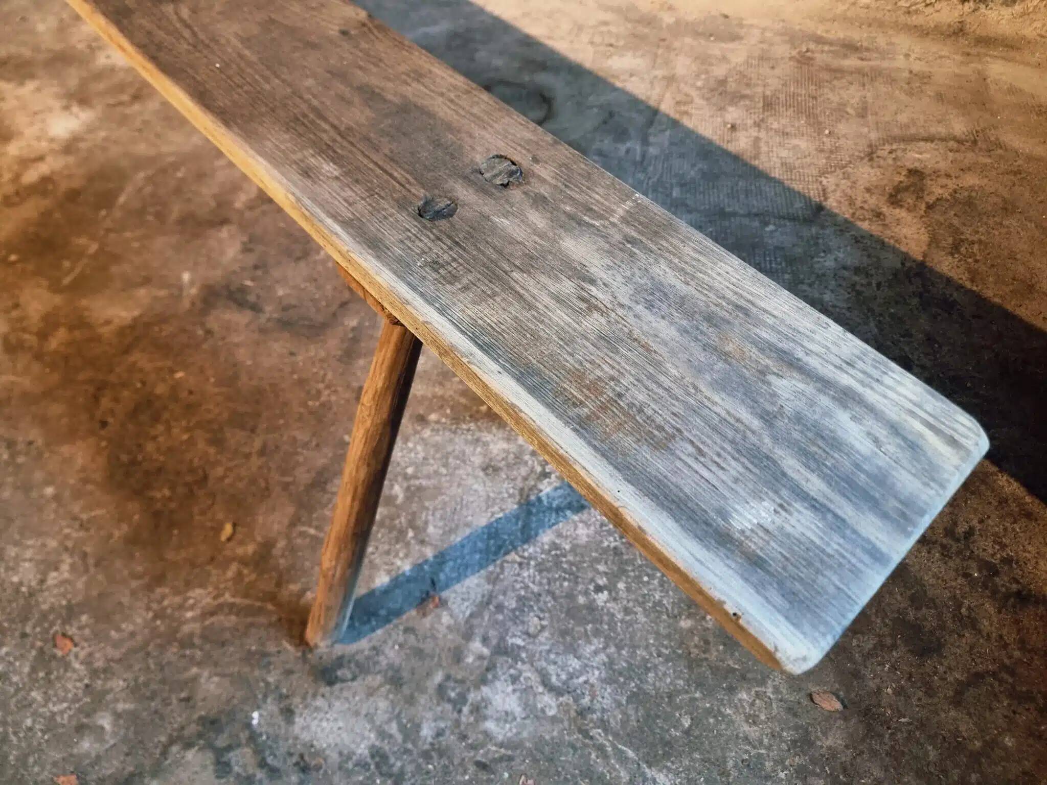 Antique primitive oak bench – Circa 1900, Allier region, France