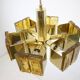 Brass chandelier mid-century design, Hungary 1970s