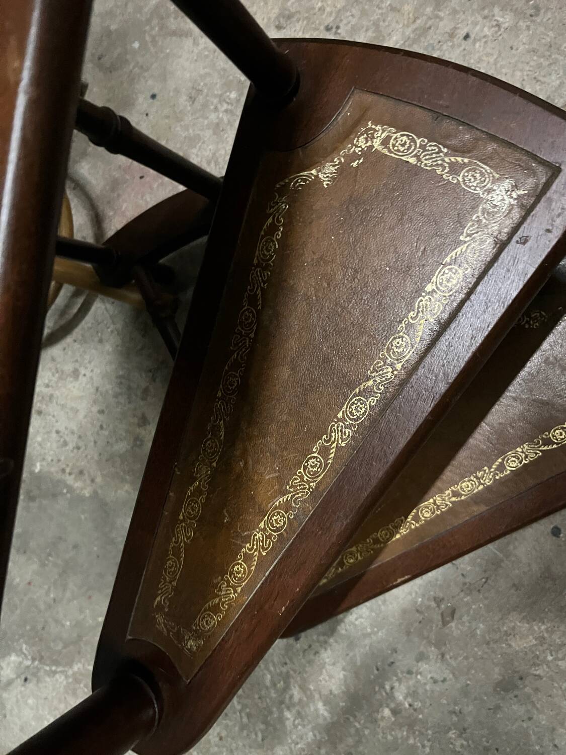 Victorian Leather Library Staircase, England
