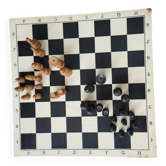 Complete wooden chess set