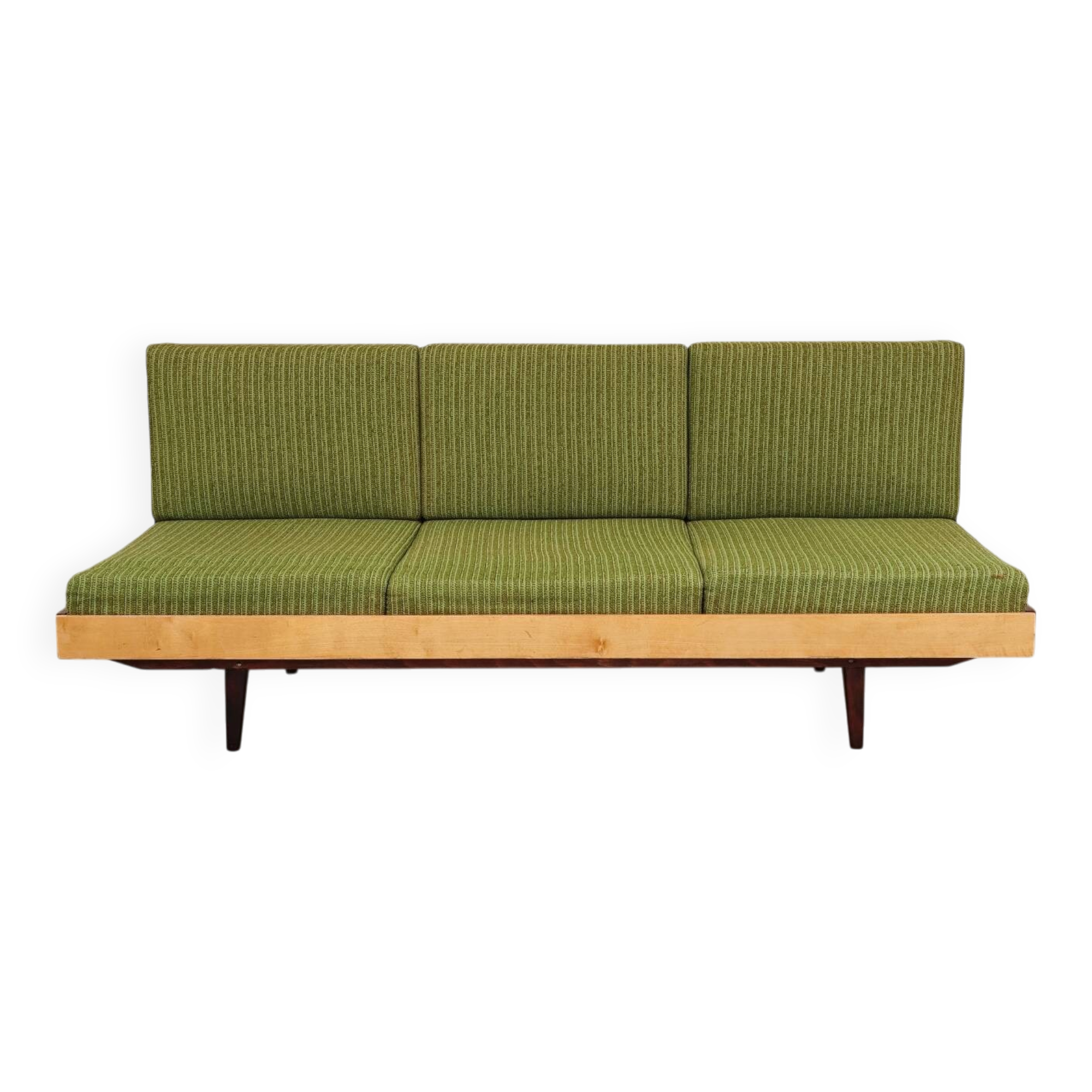Jitona Sobeslav 1970s Green Fabric Folding Sofa