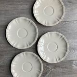 4 Sarreguemines earthenware saucers Ivory