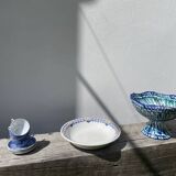 Round, shallow ceramic salad bowl from Saint Amand