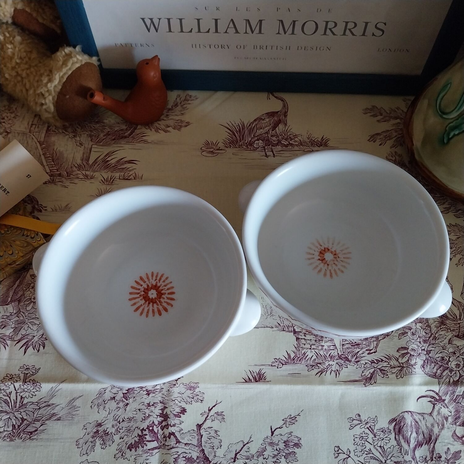 Antique earthenware bowls from Paris.