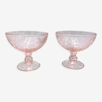Two pink sugar bowls, Ząbkowice, 1970s