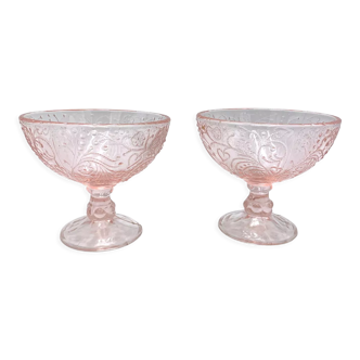 Two pink sugar bowls, Ząbkowice, 1970s
