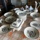 Clairefontaine tableware service, earthenware with bird decoration.