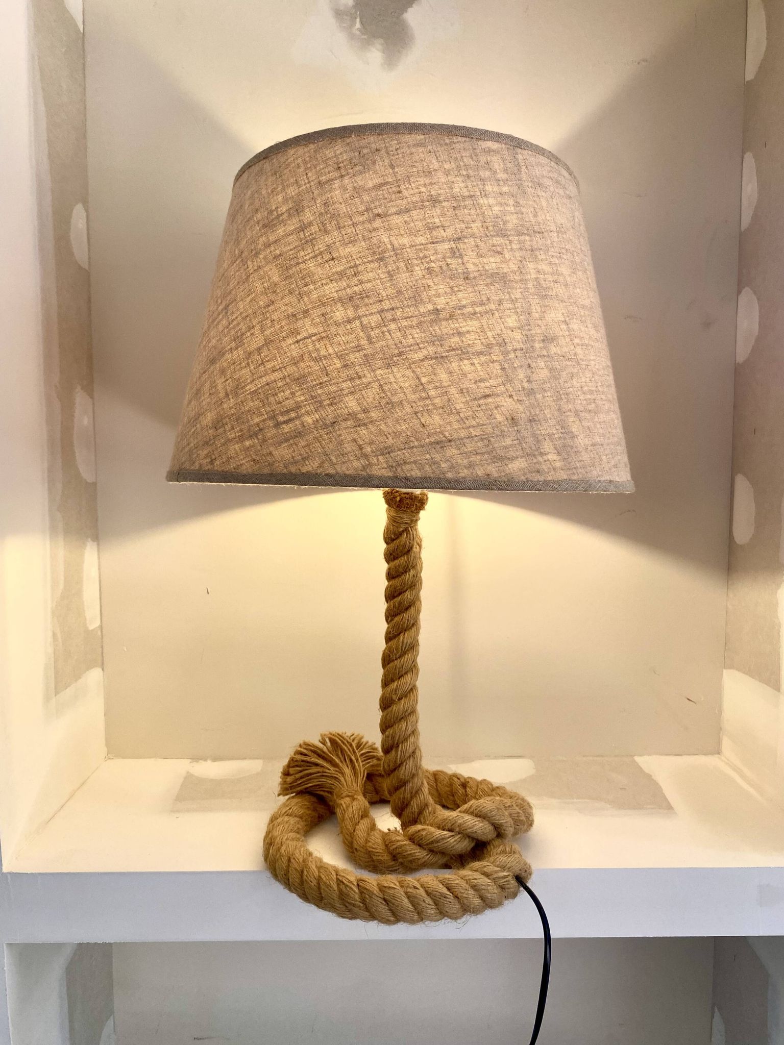 Lampe corde et abat-jour en coton
