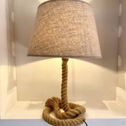Lampe corde et abat-jour en coton