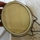vintage round barber mirror to stand or hang