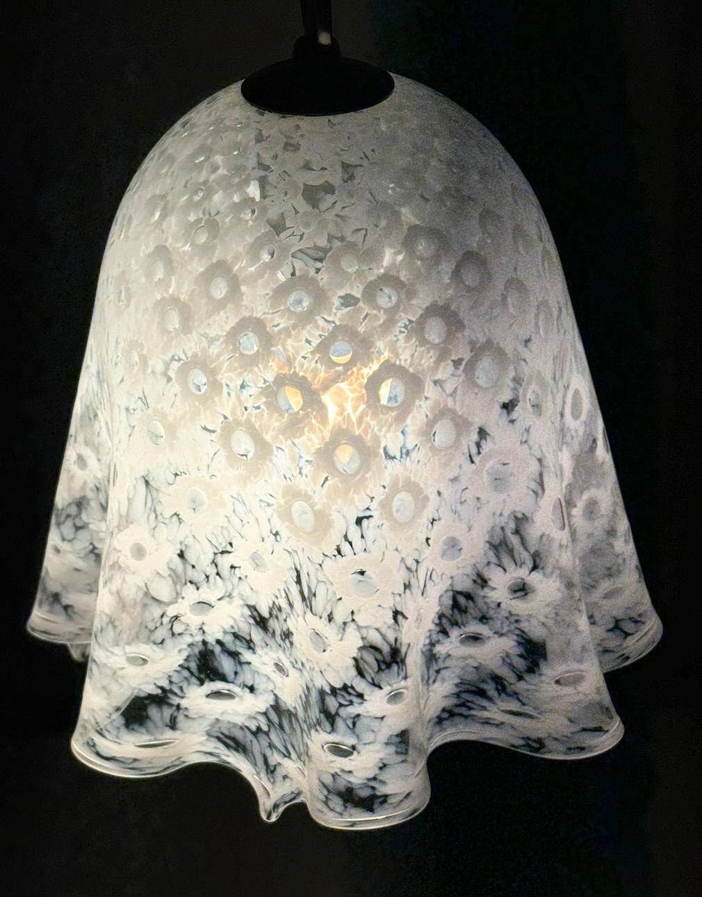 Paolo Venini. Mid-century ceiling lamp 'Fazzoletto', Murano glass, La Murrina, Italy, 1970s.