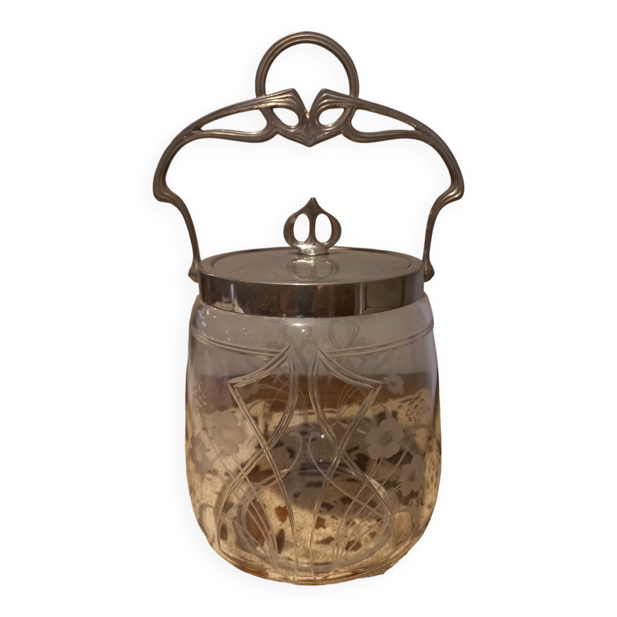 Art Nouveau Ice Bucket Hanse ES Silver Metal Lid