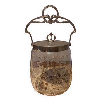 Art Nouveau Ice Bucket Hanse ES Silver Metal Lid