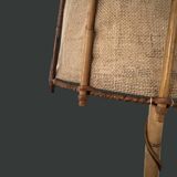 Louis Sognot vintage bamboo rattan floor lamp