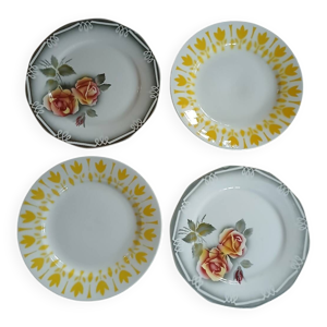 4 assiettes plates anciennes