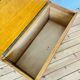 Vintage storage chest in wood and woven rattan