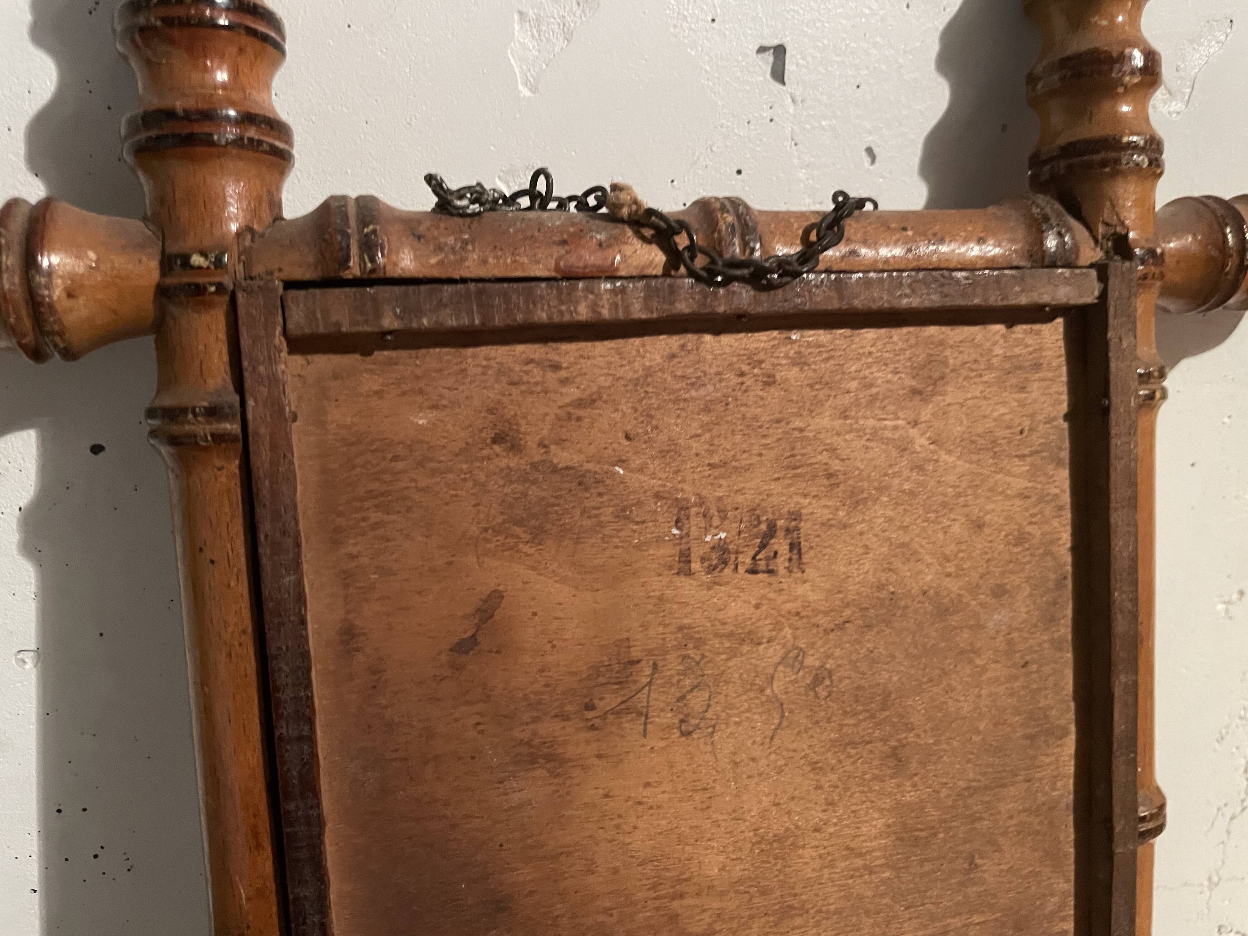 Miroir faux bambou années 40