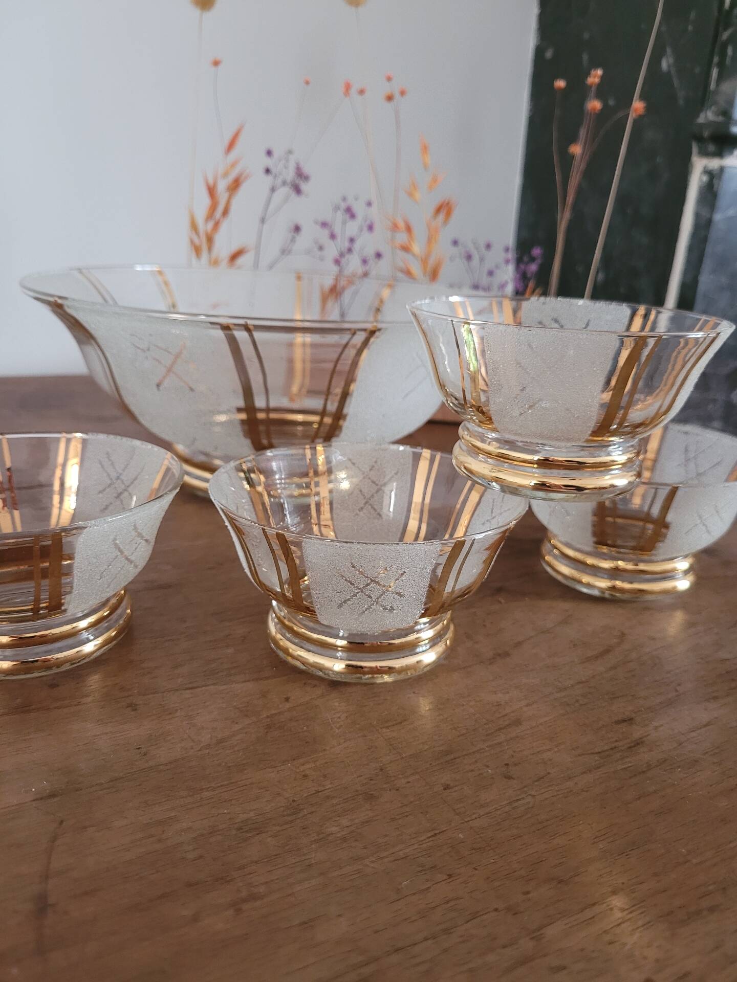 Saladier avec 4 coupes Verrerie de Monaco