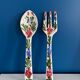 floral ceramic cutlery - vintage kitchen wall decor - set of