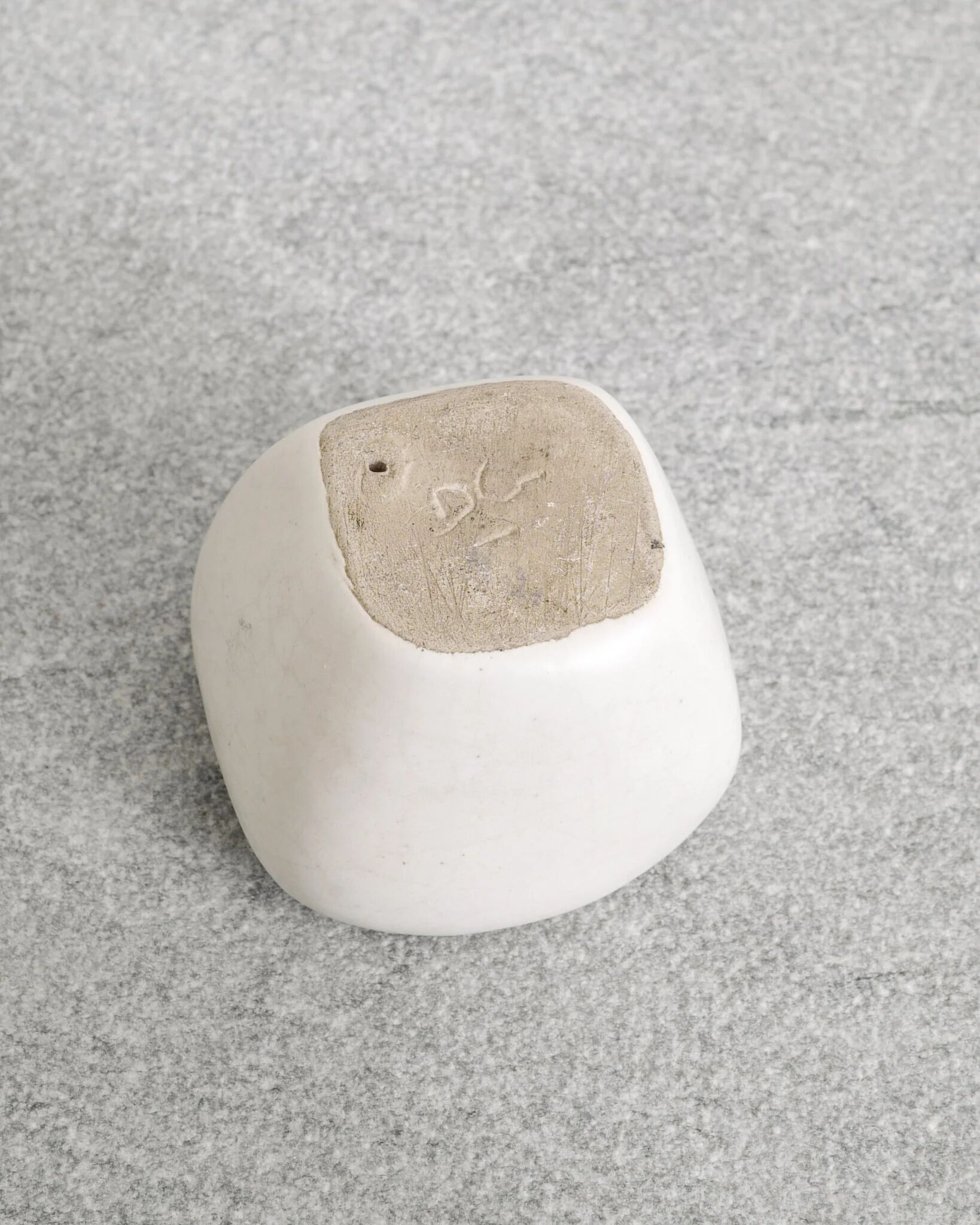 French Mid Century White & Golden Ceramic Bowl by Denise Gatard, 1960s