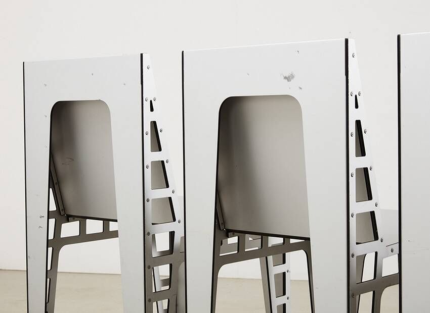 Very rare Set of 6 Alu Chairs by Richard Hutten for Hidden Netherlands 2000