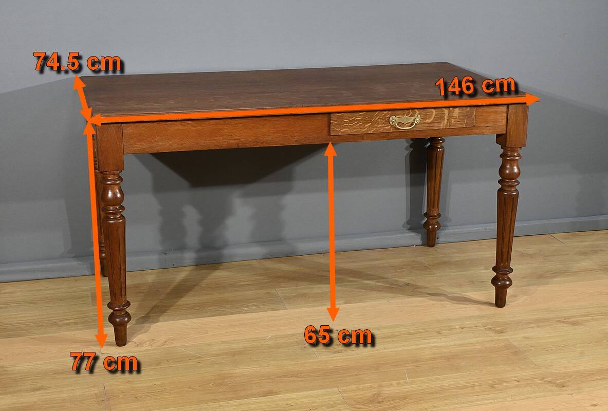 Oak Vis-à-vis Desk – Late 19th Century