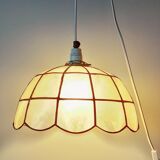 Lampshade in mother-of-pearl and brass