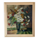 Vintage original floral oil painting with wildflowers in blue vase