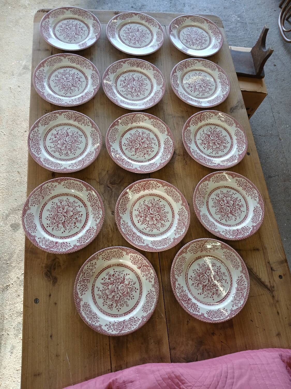 14 Antique English Dinner Plates
