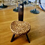 Chaise scultural brutaliste vintage 1950