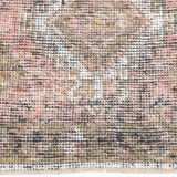 Faded brown & beige turkish runner rug 339x91cm