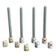 Set of 9 mini vintage porcelain candle holders decorated with spring flowers.