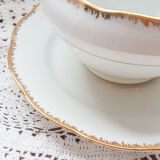 White and gold porcelain sauceboat Genuine SEP porcelain France selection