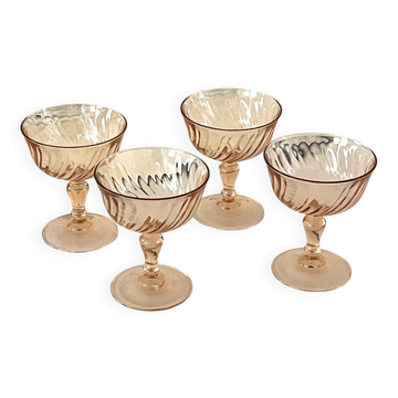 Champagne glasses – Vintage French Glass Set of 4